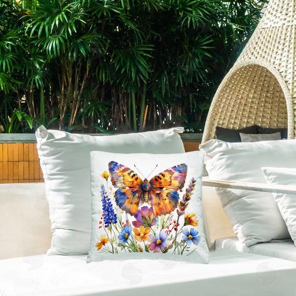 Stupell Industries LSR Design Studio | Orange & Blue Butterfly Printed Throw Pillow