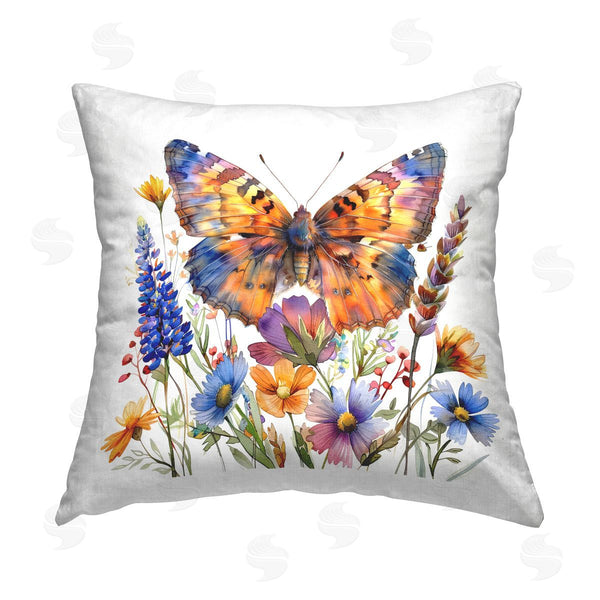 stupell industries LSR Design Studio | Orange & Blue Butterfly Printed Throw Pillow
