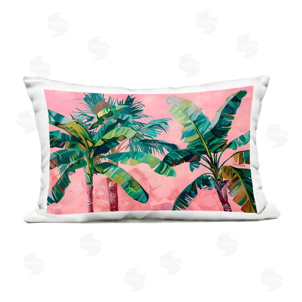 Stupell Industries LSR Design Studio | Palm Tree Tops On Pink Printed Throw Pillow