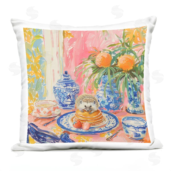 Stupell Industries LSR Design Studio | Pancakes Stack & Hedgehog Printed Throw Pillow