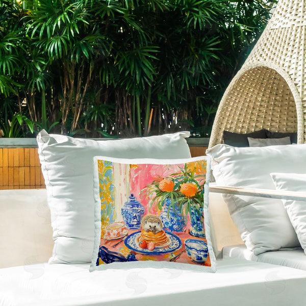 Stupell Industries LSR Design Studio | Pancakes Stack & Hedgehog Printed Throw Pillow