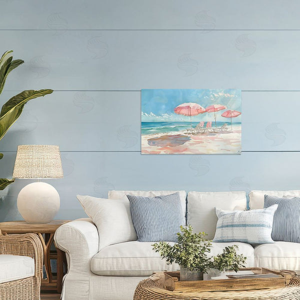 Stupell Industries LSR Design Studio | Pastel Pink Watercolor Beach
