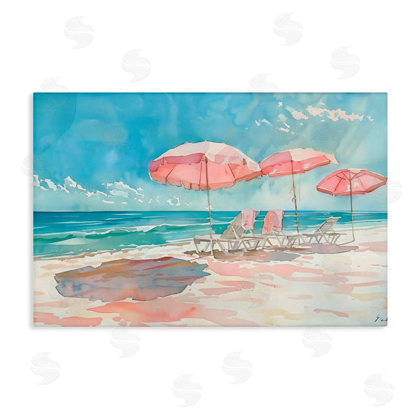 stupell industries LSR Design Studio | Pastel Pink Watercolor Beach