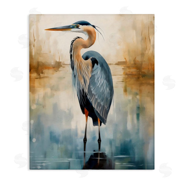 stupell industries LSR Design Studio | Peaceful Heron over Abstract