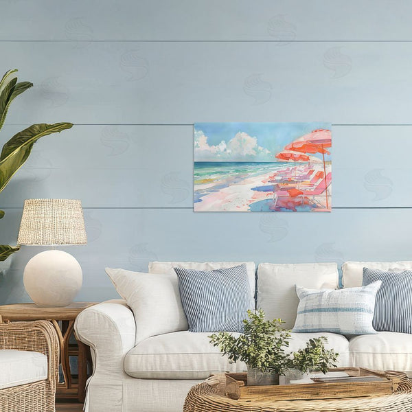Stupell Industries LSR Design Studio | Peach Beach Relaxing Chairs