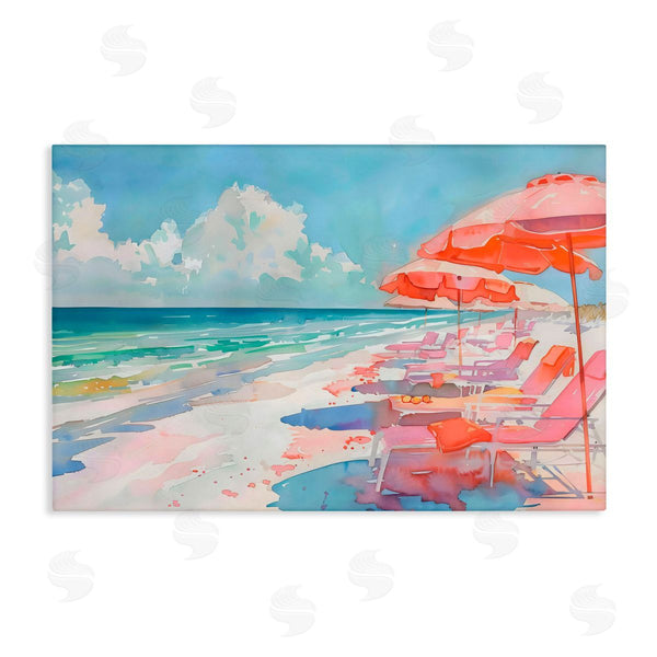 stupell industries LSR Design Studio | Peach Beach Relaxing Chairs