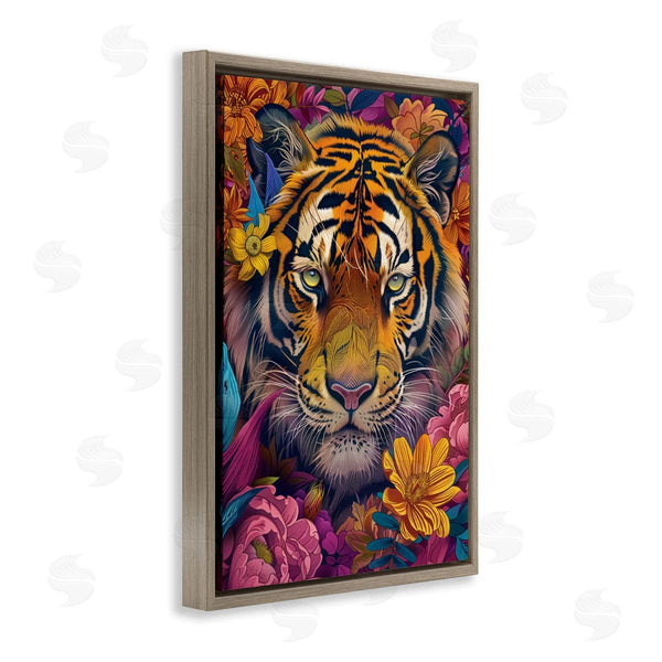 Stupell Industries LSR Design Studio | Peering Tiger Through Flowers