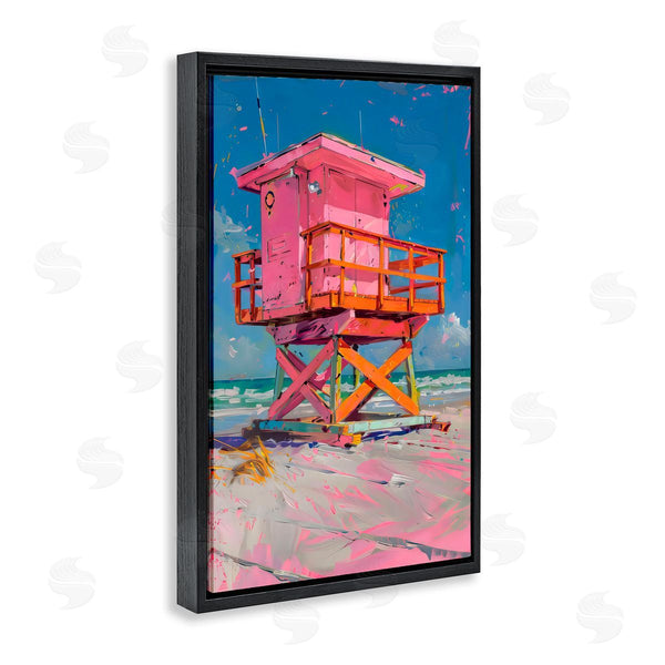 Stupell Industries LSR Design Studio | Pink Abstract Lifeguard Station