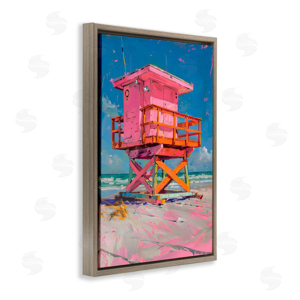 Stupell Industries LSR Design Studio | Pink Abstract Lifeguard Station