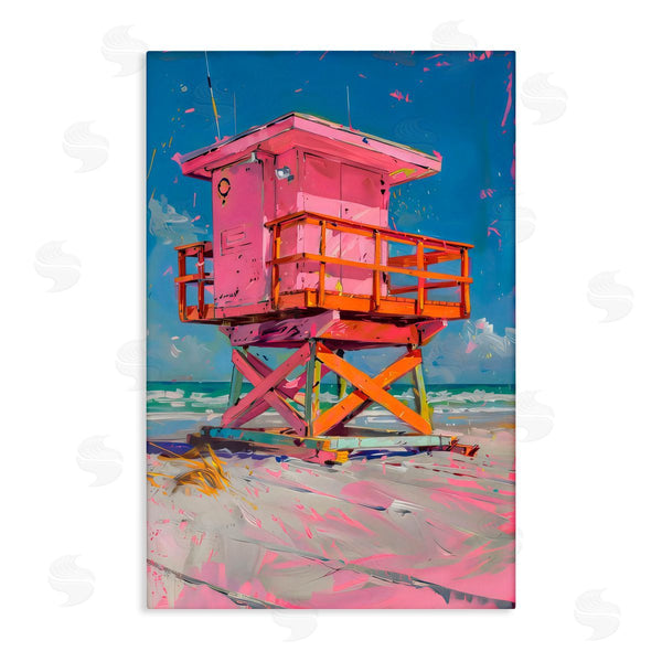 stupell industries LSR Design Studio | Pink Abstract Lifeguard Station