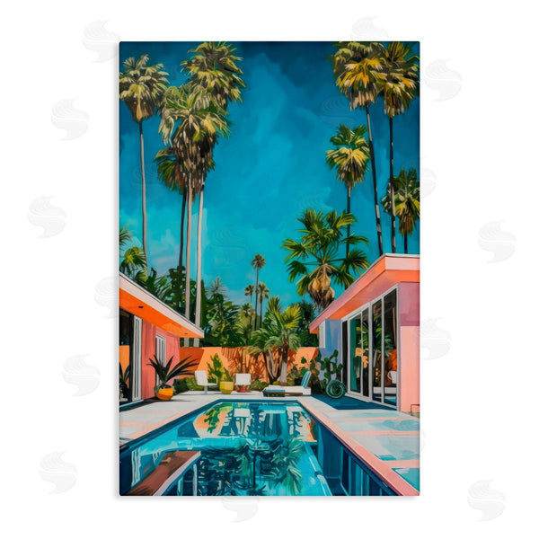 stupell industries LSR Design Studio | Pink Coastal House & Palms