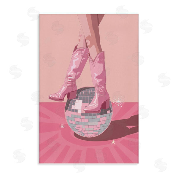 stupell industries LSR Design Studio | Pink Disco Cowgirl Balancing
