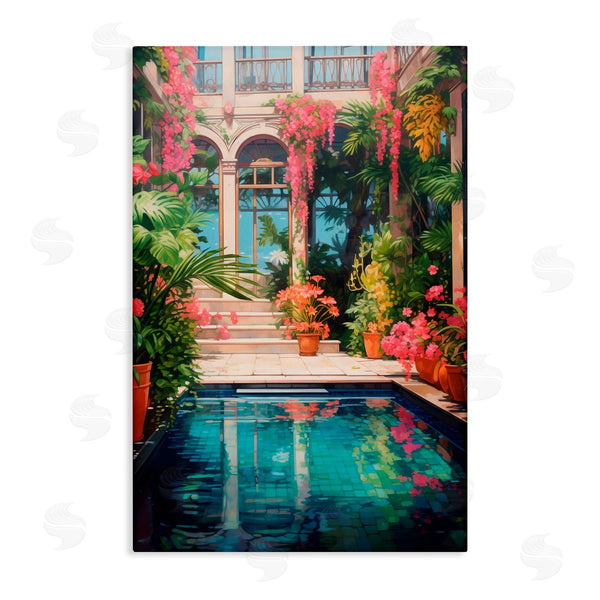 stupell industries LSR Design Studio | Pink Greenhouse Pool Reflection