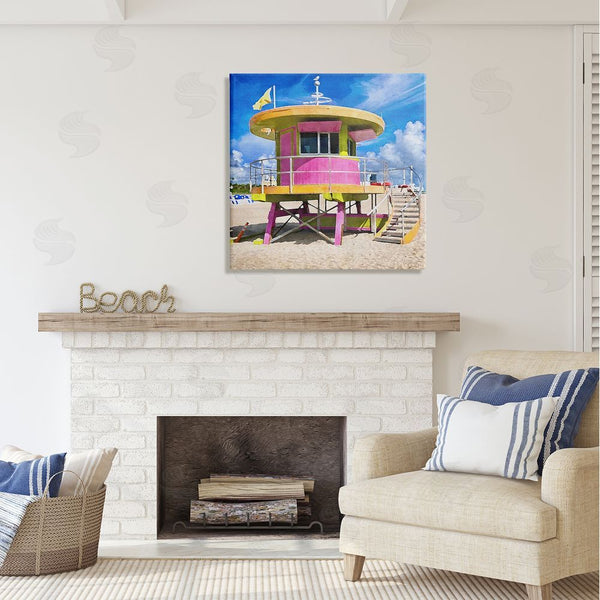 Stupell Industries LSR Design Studio | Pink Lifeguard Hut Wall Art