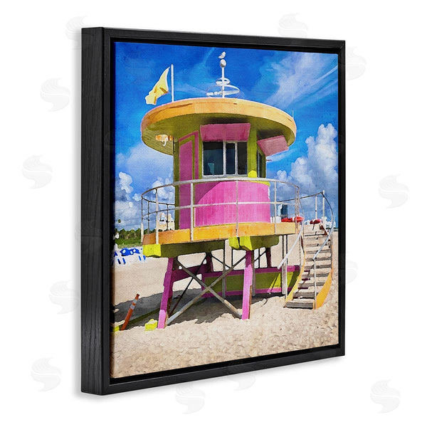 Stupell Industries LSR Design Studio | Pink Lifeguard Hut Wall Art
