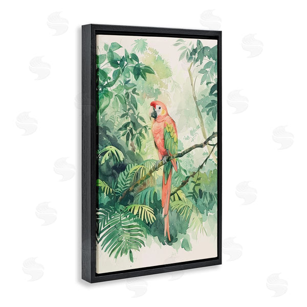 Stupell Industries LSR Design Studio | Pink Parrot In Jungle Wall Art
