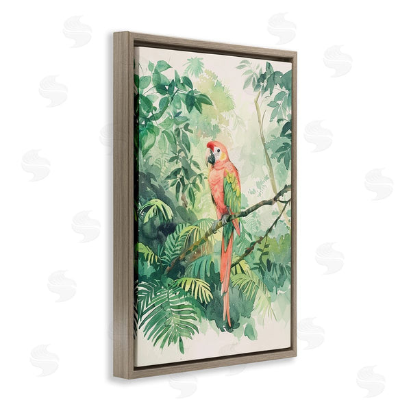 Stupell Industries LSR Design Studio | Pink Parrot In Jungle Wall Art