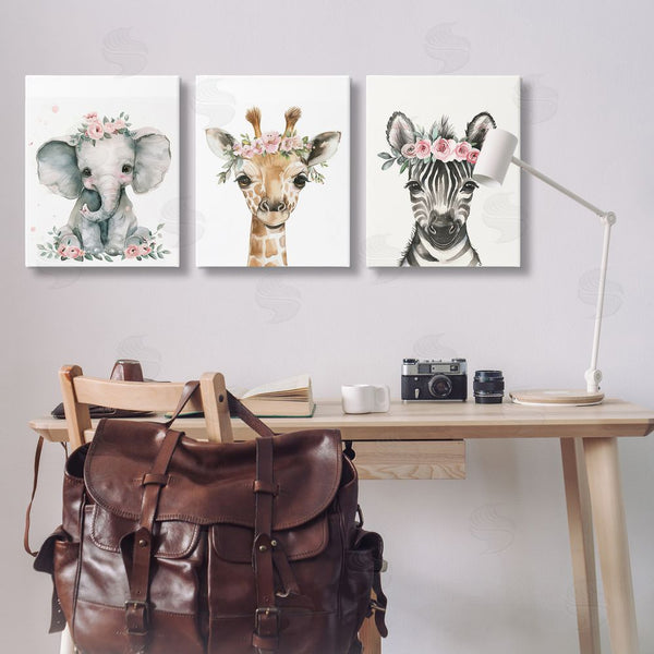 Stupell Industries LSR Design Studio | Pink Rose Jungle Animals Wall Art