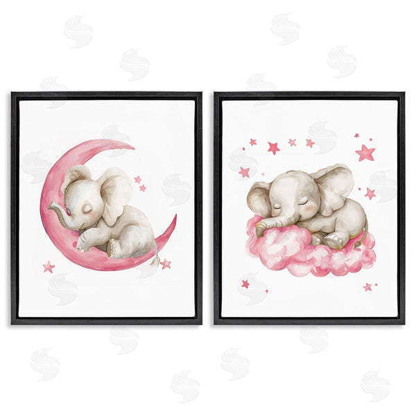Stupell Industries LSR Design Studio | Pink Sleepy Elephant Wall Art