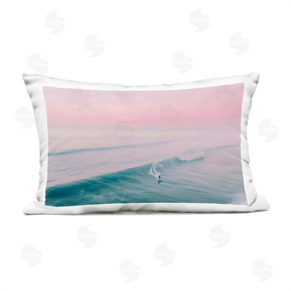 Stupell Industries LSR Design Studio | Pink Surf Pastel Sunset Printed Throw Pillow