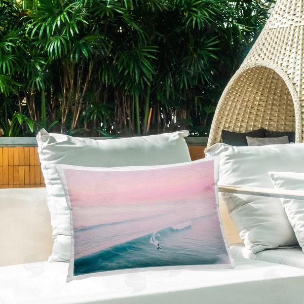 Stupell Industries LSR Design Studio | Pink Surf Pastel Sunset Printed Throw Pillow