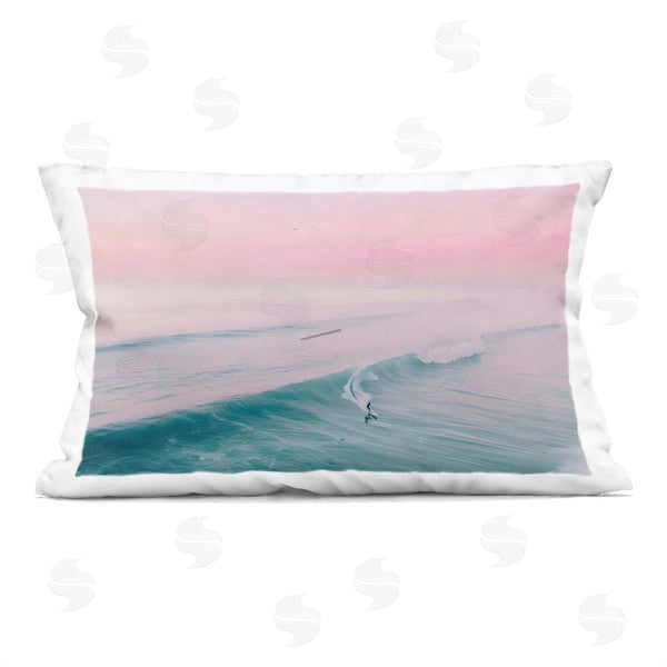 stupell industries LSR Design Studio | Pink Surf Pastel Sunset Printed Throw Pillow