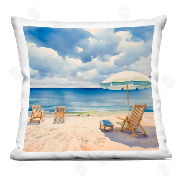 stupell industries LSR Design Studio | Place To Relax Beach View Printed Throw Pillow