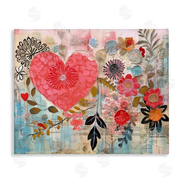 stupell industries LSR Design Studio | Playful Heart & Flowers Wall Art