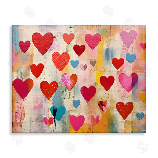 stupell industries LSR Design Studio | Playful Patterned Hearts Wall Art