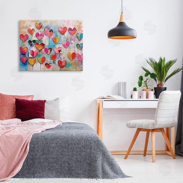 Stupell Industries LSR Design Studio | Playful Urban Hearts Pattern Wall Art