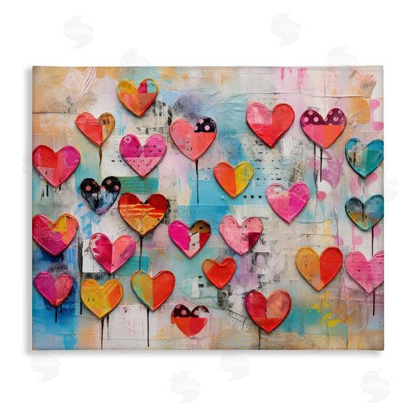 stupell industries LSR Design Studio | Playful Urban Hearts Pattern Wall Art