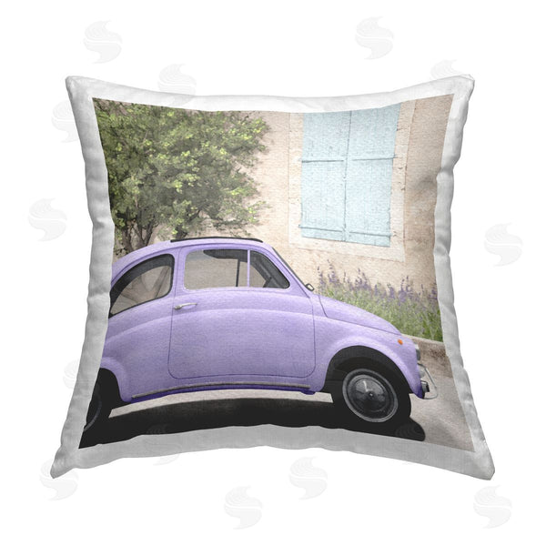 stupell industries LSR Design Studio | Purple Vintage Car Printed Throw Pillow