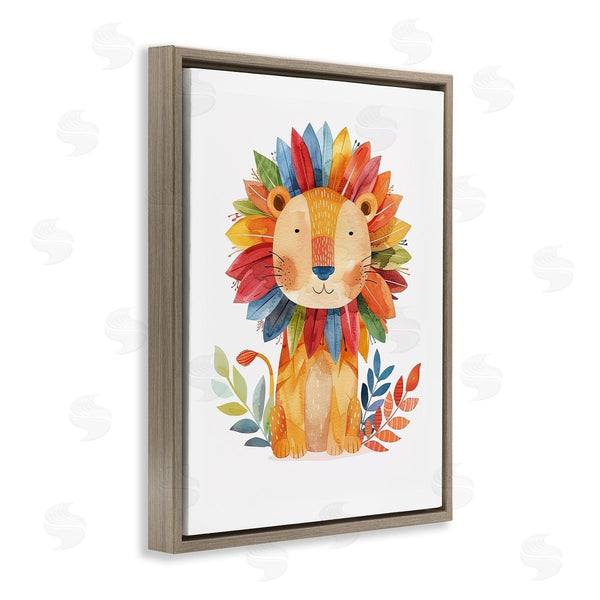 Stupell Industries LSR Design Studio | Rainbow Blooms Lion