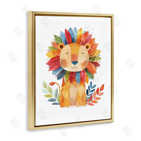 Stupell Industries LSR Design Studio | Rainbow Blooms Lion