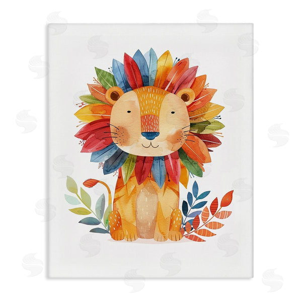 stupell industries LSR Design Studio | Rainbow Blooms Lion