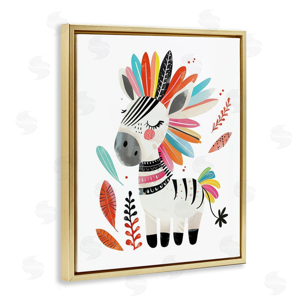 Stupell Industries LSR Design Studio | Rainbow Blooms Zebra