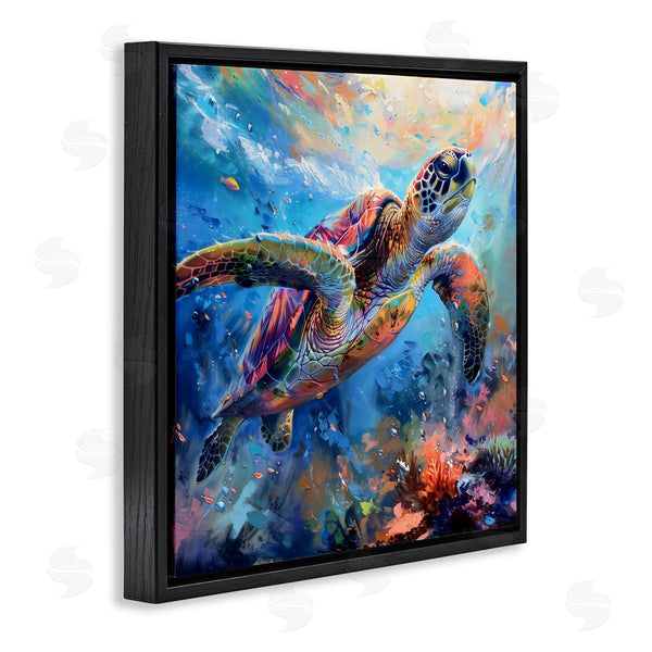 Stupell Industries LSR Design Studio | Rainbow Sea Turtle & Bubbles