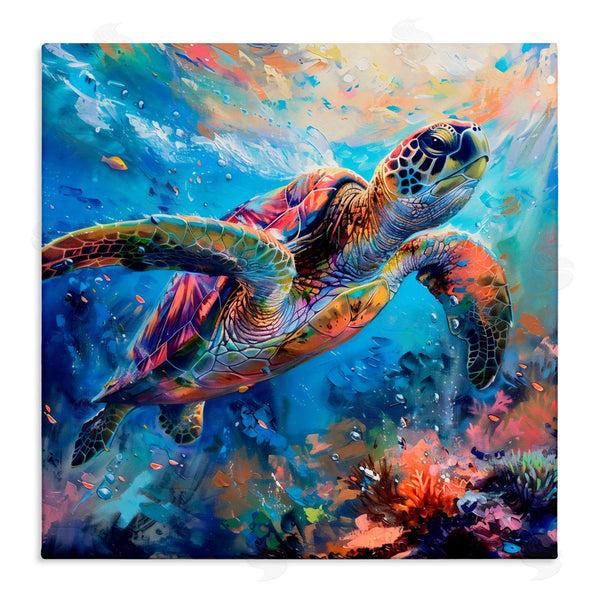 stupell industries LSR Design Studio | Rainbow Sea Turtle & Bubbles