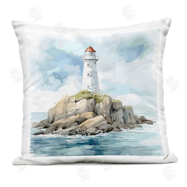 Stupell Industries LSR Design Studio | Red Roof Lighthouse Printed Throw Pillow