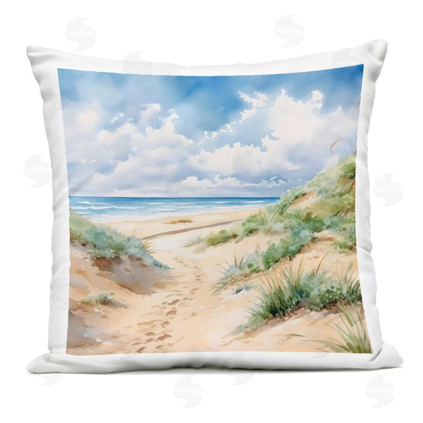 Stupell Industries LSR Design Studio | Sandy Footprints Seaside Path Printed Throw Pillow