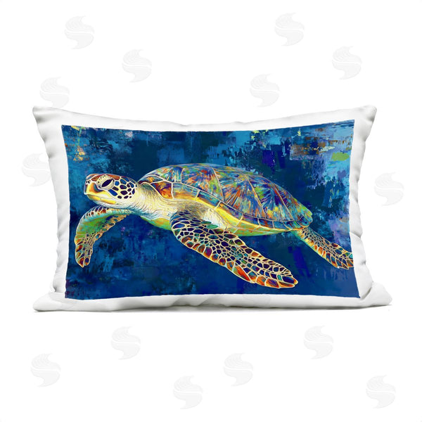 Stupell Industries LSR Design Studio | Sea Turtle In Prismatic Colors Printed Throw Pillow