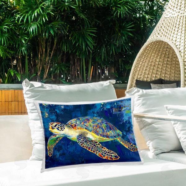 Stupell Industries LSR Design Studio | Sea Turtle In Prismatic Colors Printed Throw Pillow