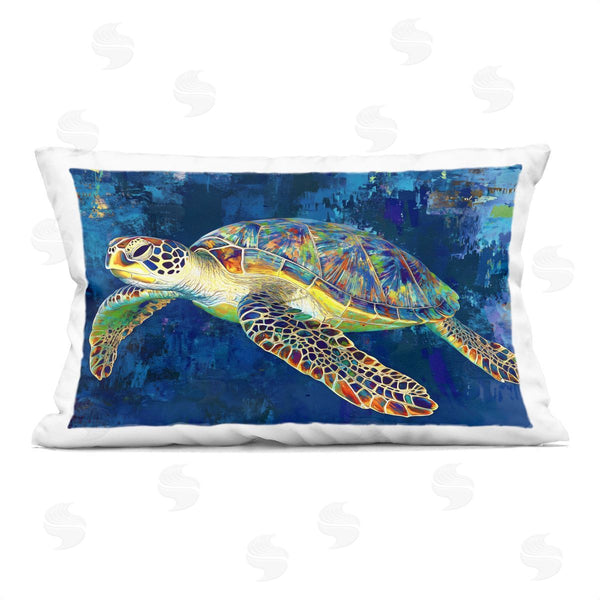 stupell industries LSR Design Studio | Sea Turtle in Prismatic Colors Printed Throw Pillow