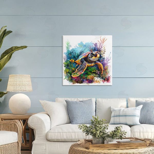Stupell Industries LSR Design Studio | Sea Turtle & Vivid Coral Reef