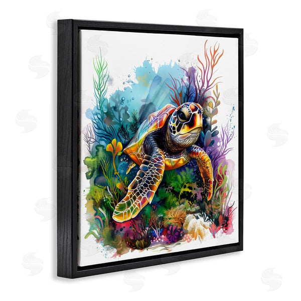 Stupell Industries LSR Design Studio | Sea Turtle & Vivid Coral Reef