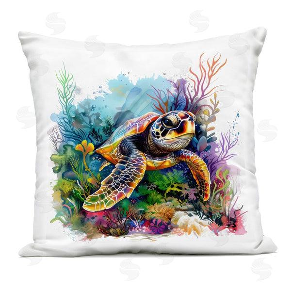 Stupell Industries LSR Design Studio | Sea Turtle & Vivid Coral Reef Printed Throw Pillow