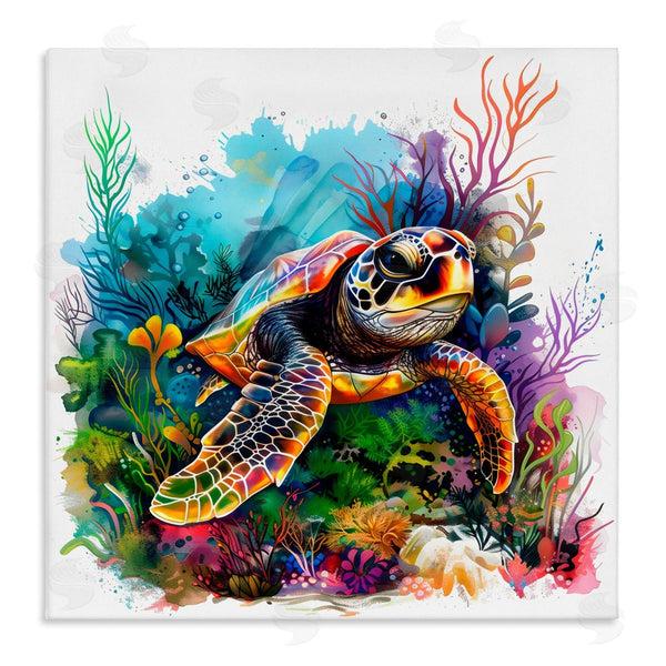 stupell industries LSR Design Studio | Sea Turtle & Vivid Coral Reef
