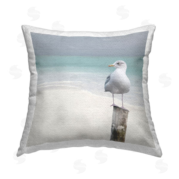 Stupell Industries LSR Design Studio | Seagull Perched Landscape Printed Throw Pillow
