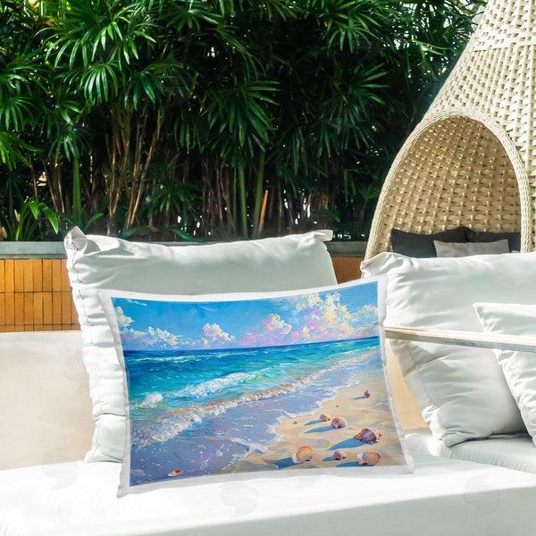 Stupell Industries LSR Design Studio | Seashell Speckled Coast Printed Throw Pillow