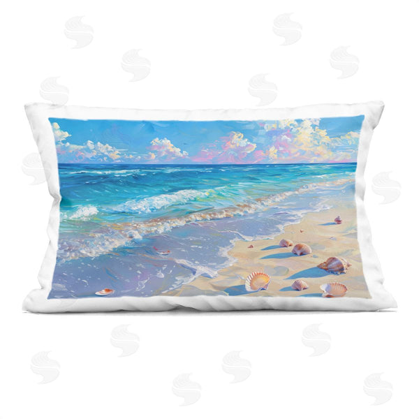 stupell industries LSR Design Studio | Seashell Speckled Coast Printed Throw Pillow
